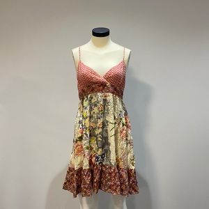 Floral dress with straps and a ruffled bottom